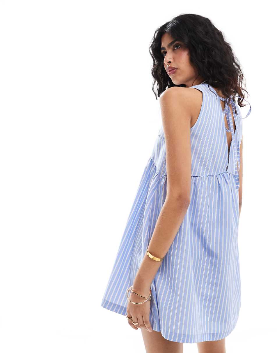 ASOS DESIGN a line mini dress in stripe