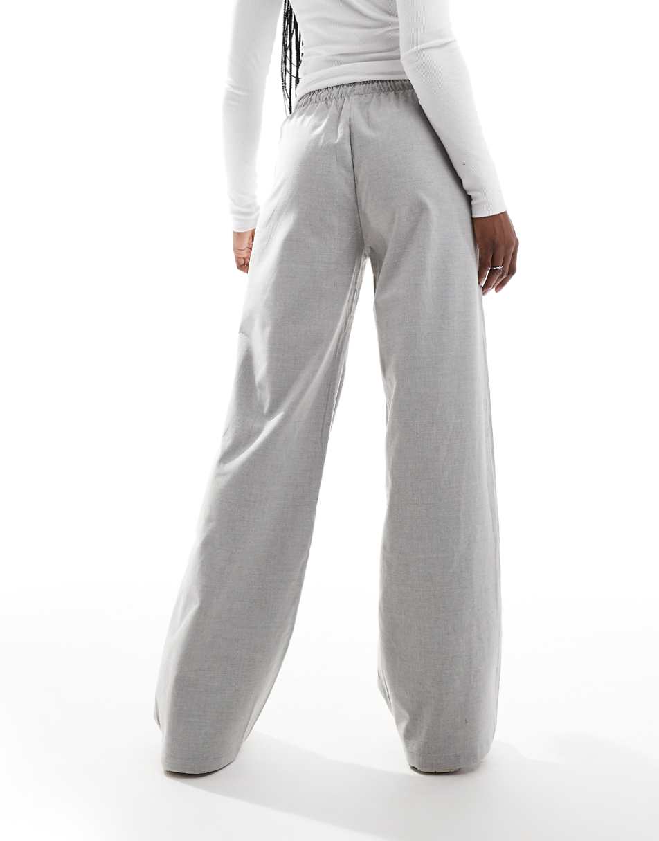 Stradivarius pull-on pants in light gray