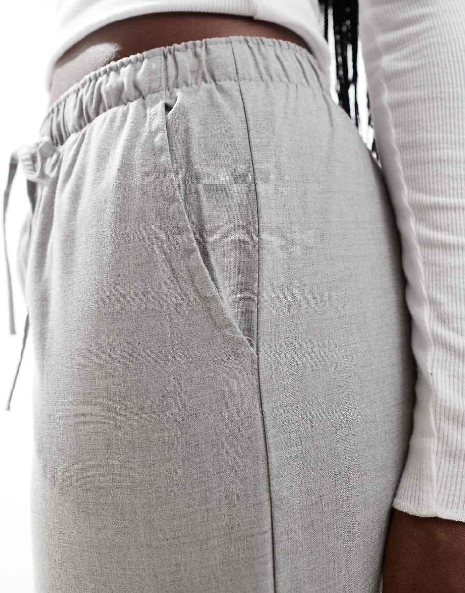 Stradivarius pull-on pants in light gray