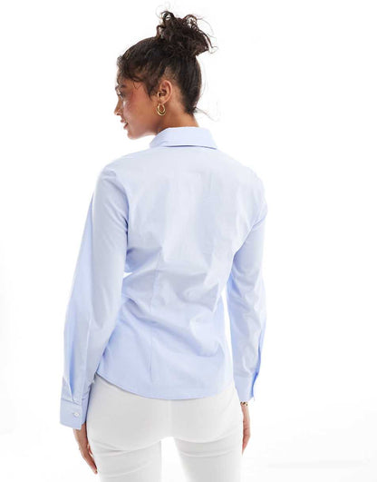 Mango slim shirt in light blue