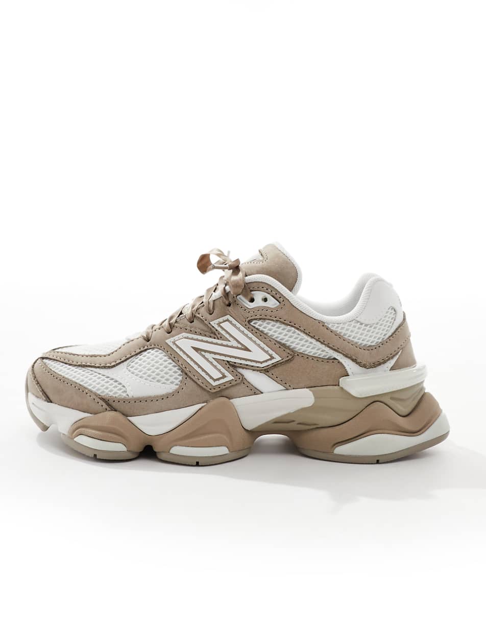 New Balance 9060 with ribbon laces in brown - Exclusive to ASOS