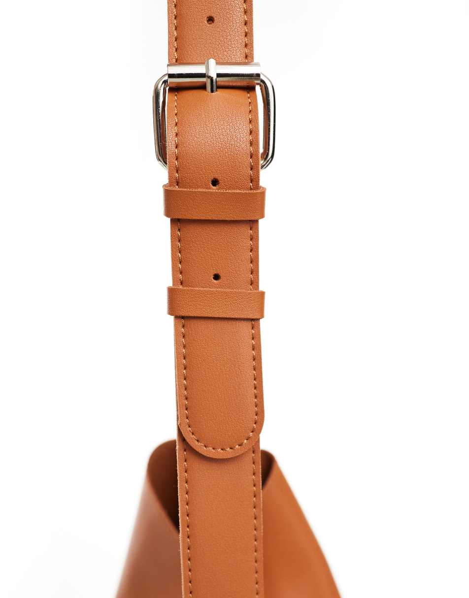 PASQ boho slouch shoulder tote bag in tan