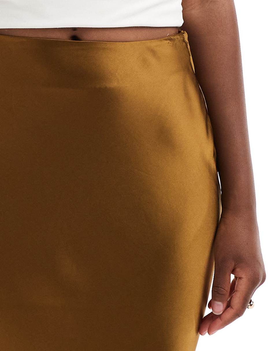 & Other Stories satin maxi skirt in brown