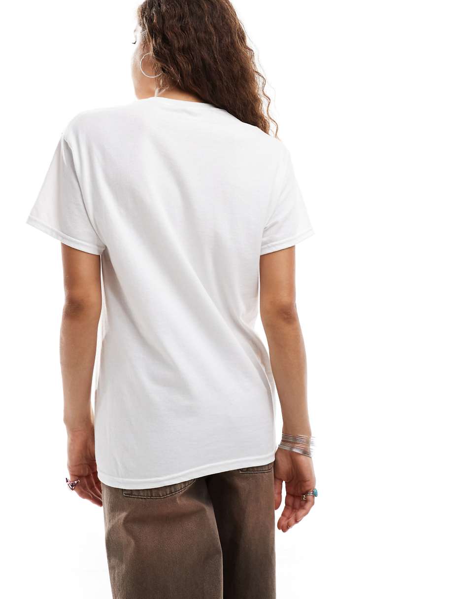 Daisy Street relaxed t-shirt with red Greenwich Village graphic