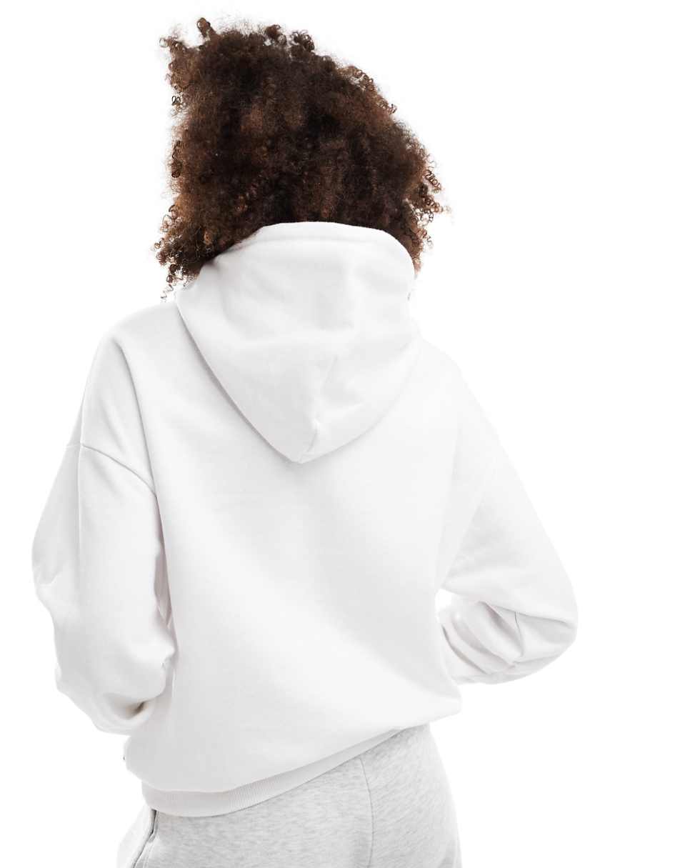 Pull&Bear New York graphic oversized hoodie in white