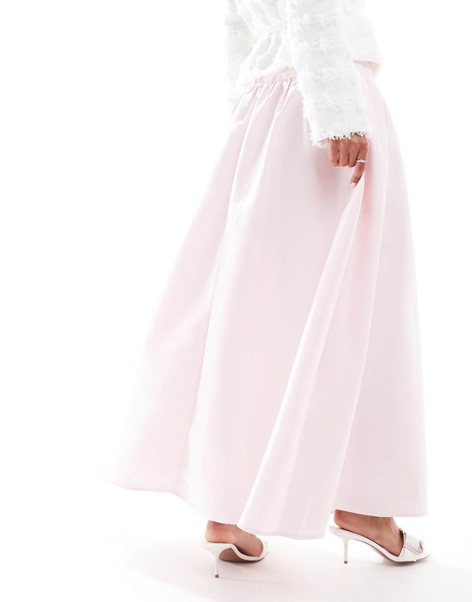 Sister Jane drop hem midaxi skirt in powder pink - part of a set