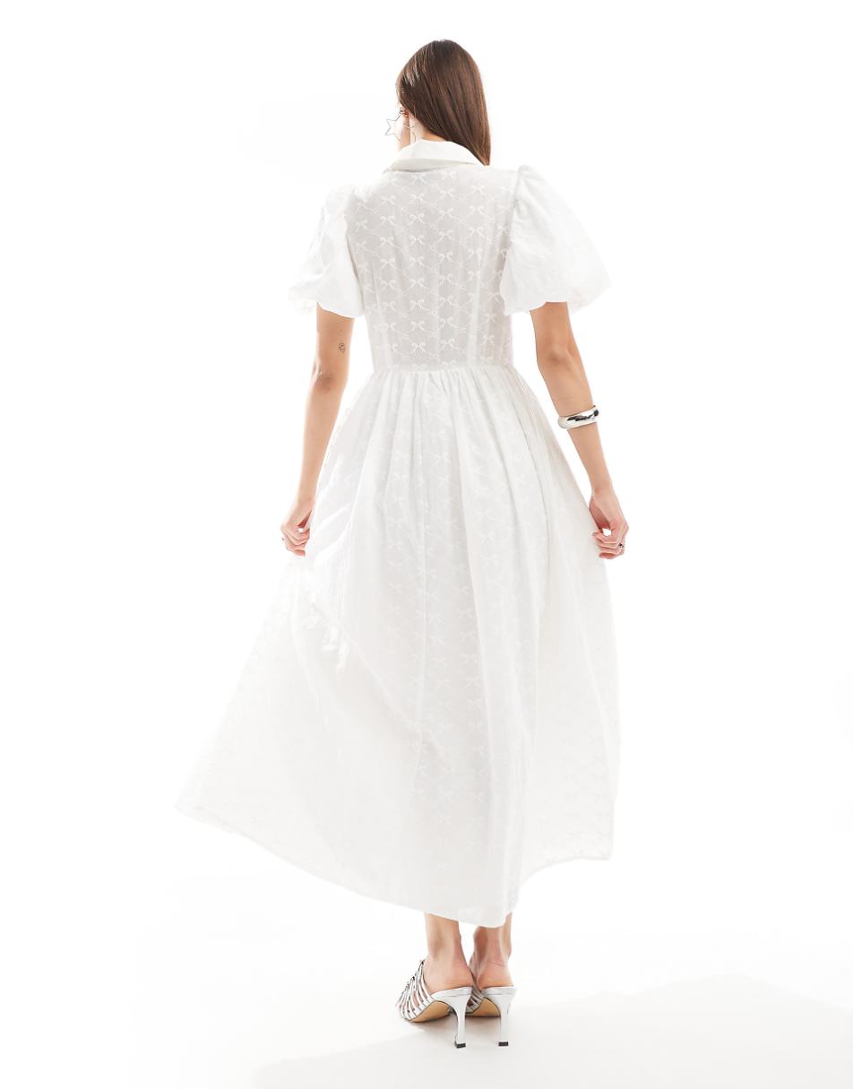 Sister Jane embroidered midi dress in white