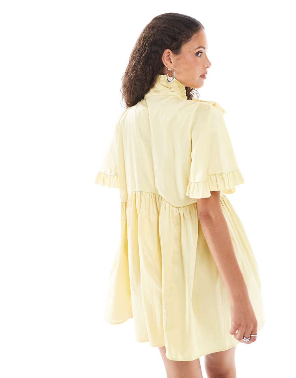 Sister Jane bow ruffle mini dress in yellow