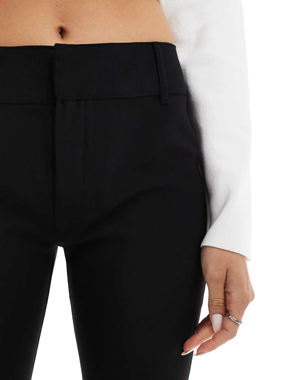 Pull&Bear tailored flare pants in black