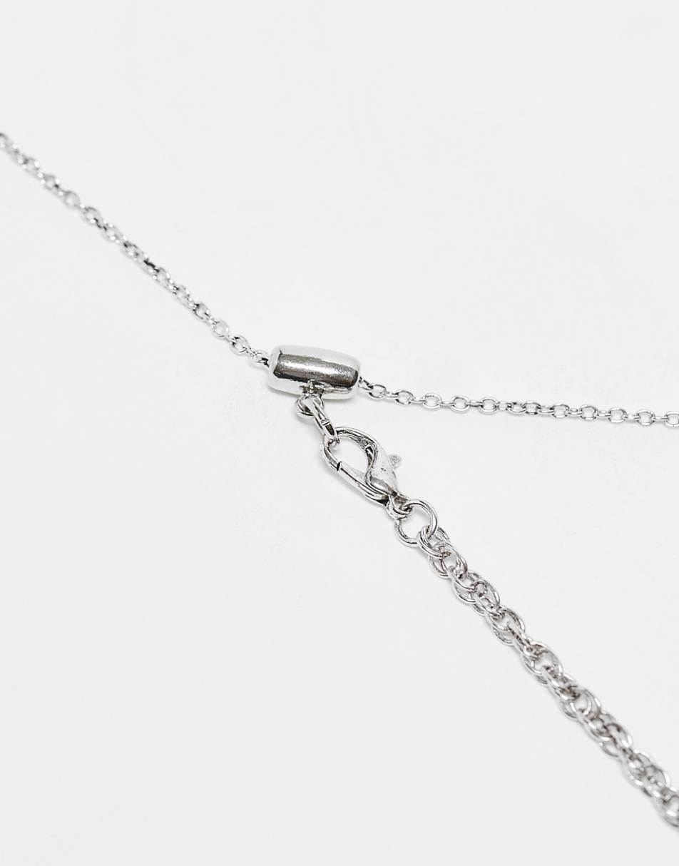 Reclaimed Vintage unisex chain with lion cross pendant in silver