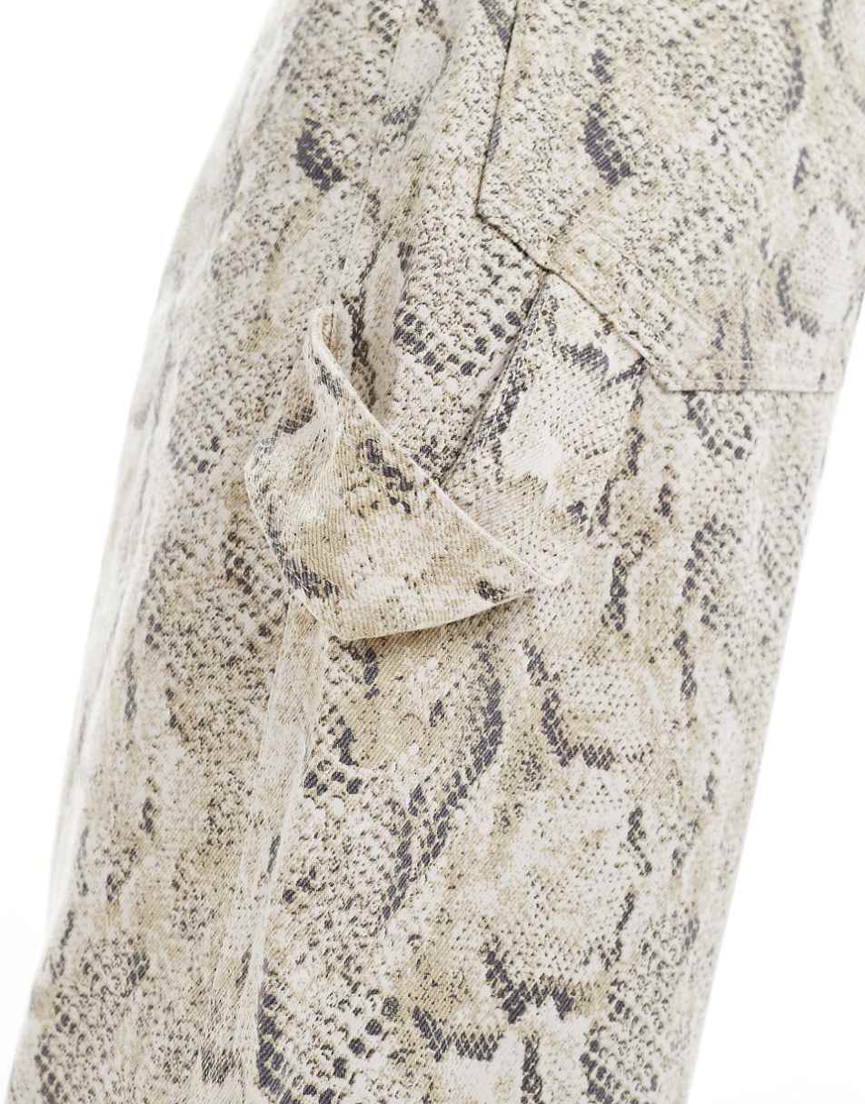 Bershka carpenter pants in snakeskin print