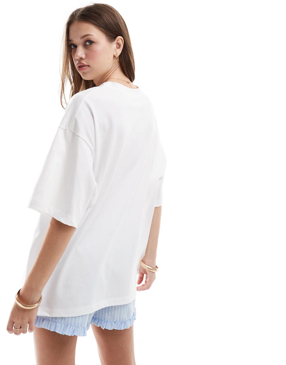 ASOS DESIGN oversized T-shirt with lemon graphic in white