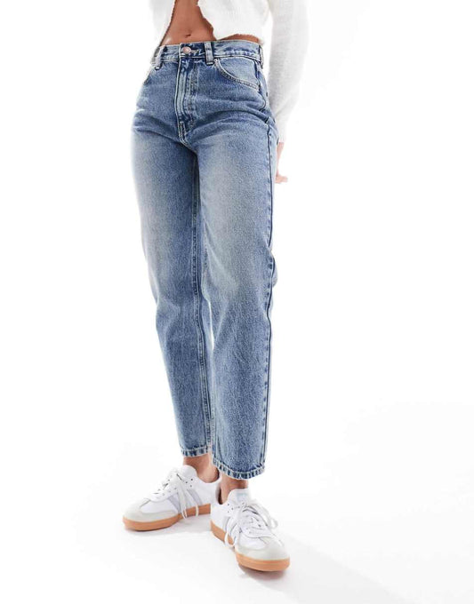 Pull&Bear comfort mom jeans in blue