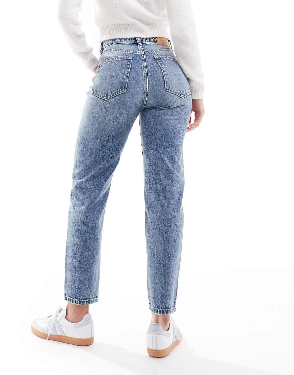 Pull&Bear comfort mom jeans in blue