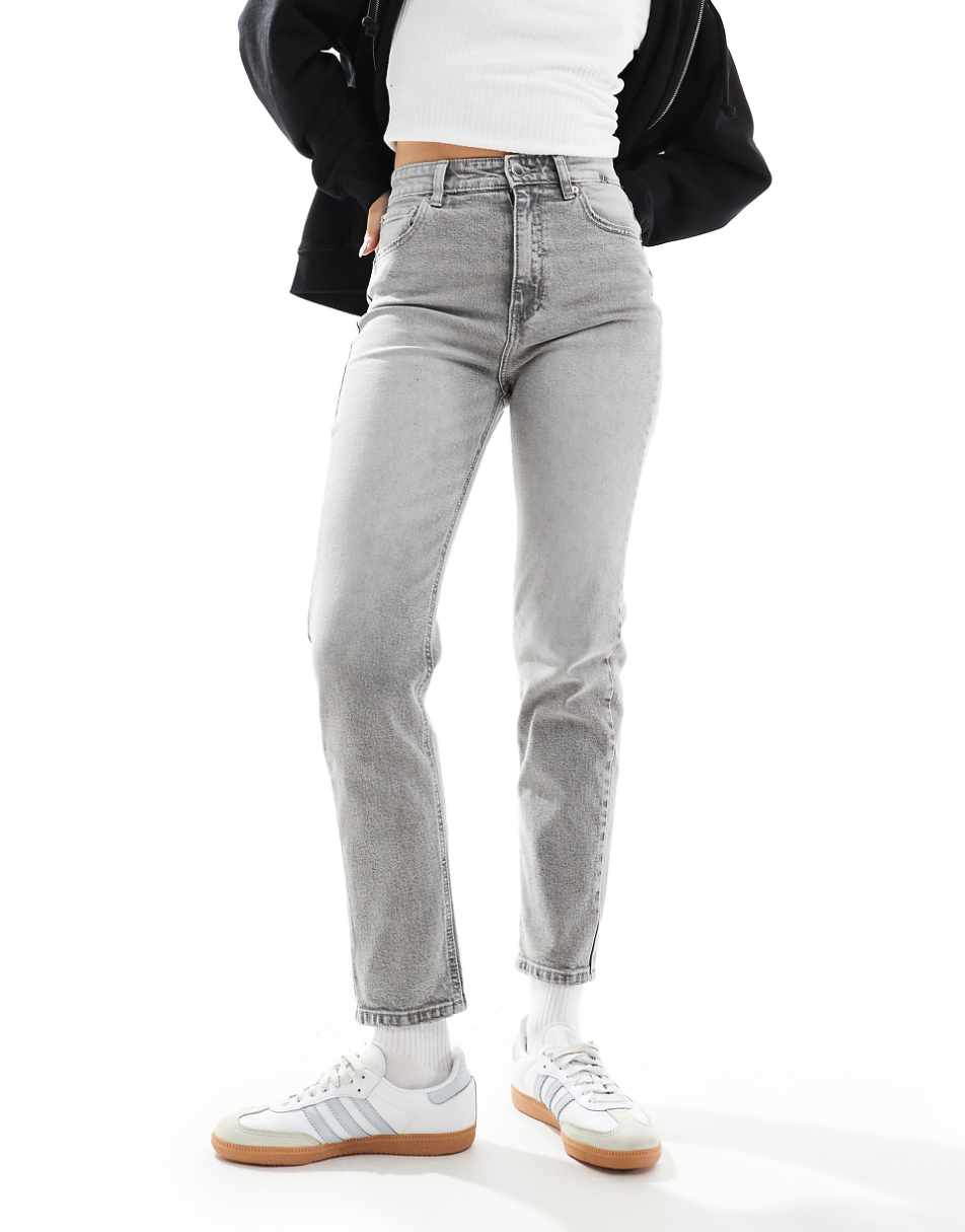 Pull&Bear comfort mom jeans in gray