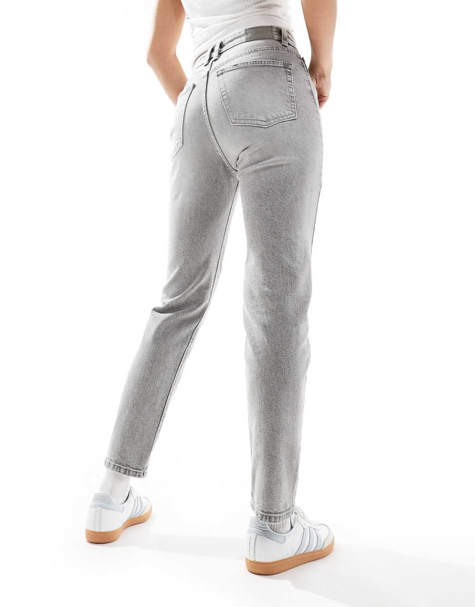 Pull&Bear comfort mom jeans in gray