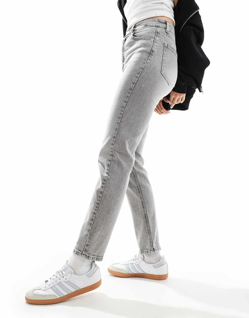 Pull&Bear comfort mom jeans in gray