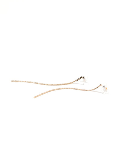 ASOS DESIGN 14k gold plated drop earrings with chain detail