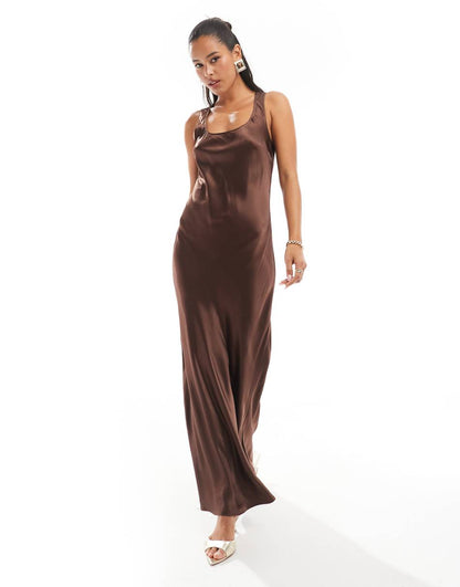 ASOS DESIGN scoop neck bias cut maxi dress