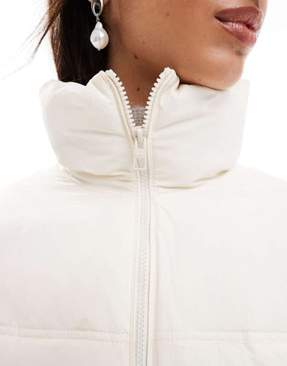 Bershka padded jacket in ecru