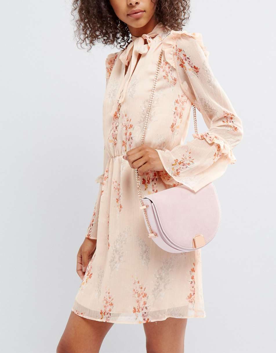 Ted Baker Mini Suede Detail Moon Bag